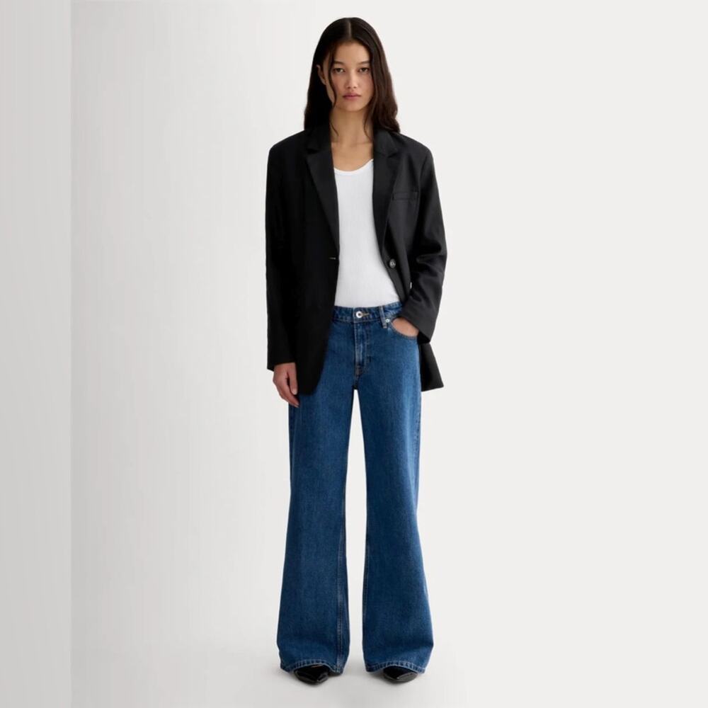 Everlane TENCEL Oversized Blazer Black Size 10 NWOT Sustainable Structured - Picture 3 of 11